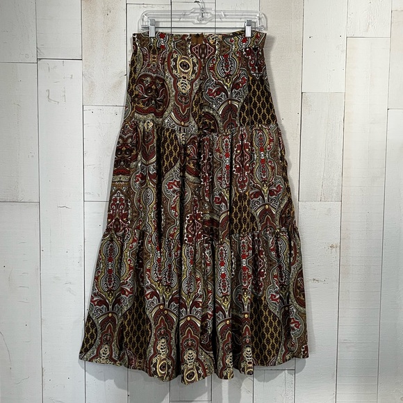 NWOT Boho High Waist Tiered Multicolored Maxi Skirt - Picture 7 of 16